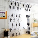 Hot Home Textile Flower Embroidered Luxury 3D Window Curtains Fabric Tulle Sheer Curtains For kitchen Bedroom Living Room