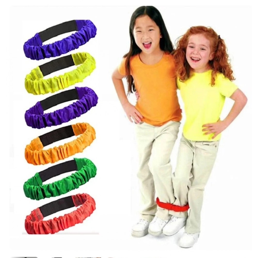 2 Person 3 Foot Group Game Elastic Bandage Multi Person Outdoor Sports Feet Binding Rope Props Parent-child Game Elastic Bandage