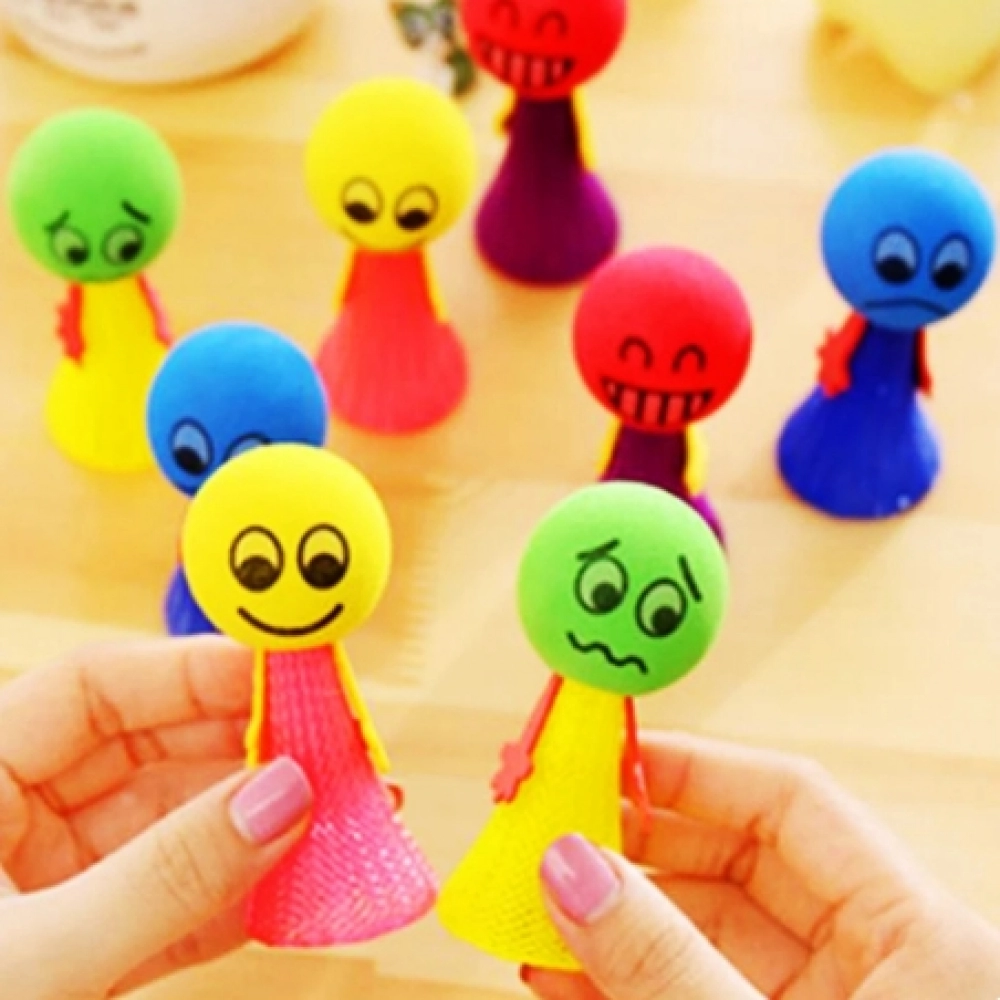 12Pcs Fun Bouncing Doll Games Kids Party Goodies Toys Birthday Gifts Souvenir Pinata Filler Kindergarten School Reward Toys Bag