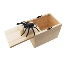 Halloween Spider Scare Prank Box Surprising Wooden Scare Box Gift Toy Spider Box Prankoy Prank for Kids Adults